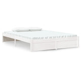 Bed Frame without Mattress White Solid Wood 140x190 cm 814930