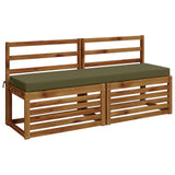 2-Piece Bench Cushions SOEST 2 pcs 100% Polyester Olive Green 949893