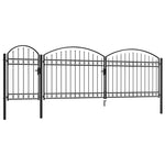 ZNTS Garden Fence Gate with Arched Top Steel 2x5 m Black 144372