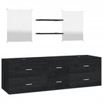 ZNTS 5 Piece Bathroom Furniture Set Black Engineered Wood 242563