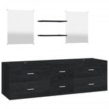 5 Piece Bathroom Furniture Set Black Engineered Wood 242563