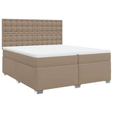 Box Spring Bed with Mattress Cappuccino 200x200 cm Faux Leather 3290739