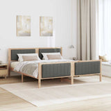 Bed frame Brown and dark grey 180 x 200 cm Solid pine wood 3394304