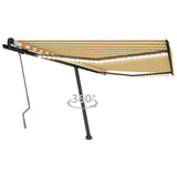 Manual Retractable Awning with LED 450x300 cm Yellow and White 3069763