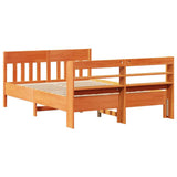 Bed Frame without Mattress Wax Brown 120x200 cm Solid Wood Pine 3307010