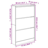 Shoe Cabinet Smoked Oak 80x21x125.5 cm Engineered Wood 839928
