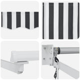 Retractable Awning Anthracite and White 3x2.5 m Fabric&Aluminium 3216113