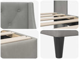 Bed Frame with Headboard Light Grey 90 x 190 cm Velvet 42027454