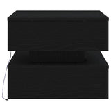 Coffee Table with LED Lights Black Oak 50x50x40 cm 862257