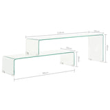 2 Piece Coffee Table Set 90x30x20/110x30x40 cm Tempered Glass 284728