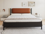 Metal 4ft6 double bed 135190cm, With a PU-upholstered headboard, Durable and Sturdy, Youth N604P390164B