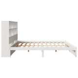 Bookcase Bed without Mattress White 180x200cm Super King Solid Wood Pine 3322400
