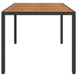 Garden Table Black 190 x 90 x 75 cm Poly Rattan 362551