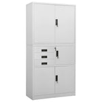 ZNTS Office Cabinet Light Grey 90x40x180 cm Steel 336414