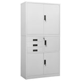 ZNTS Office Cabinet Light Grey 90x40x180 cm Steel 336414