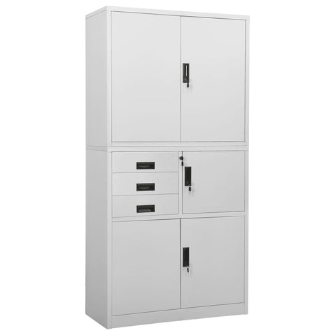 ZNTS Office Cabinet Light Grey 90x40x180 cm Steel 336414