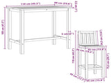 Outdoor Bar Set 5 pcs Untreated Solid Teak Wood 3422499