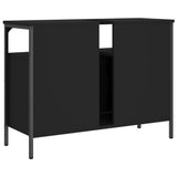 Bathroom Sink Cabinet Black Engineered wood, powder-coated steel 842441