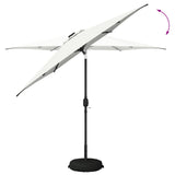 Garden Parasol with LED Lights and Base 270 x 270 cm Polyester 42036258