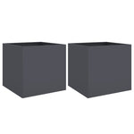 ZNTS Planters 2 pcs Anthracite 49x47x46 cm Steel 841564