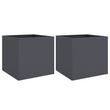 ZNTS Planters 2 pcs Anthracite 49x47x46 cm Steel 841564