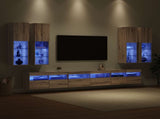 TV Wall Cabinet Set 7 pcs Artisan Oak Engineered Wood 3402798