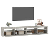 TV Cabinet with LED Lights Concrete Grey 240x35x40 cm 3152725