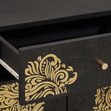 Bedside Cabinet with Door with Drawer Black 50 x 33 x 60 cm 4018819