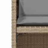 3 Piece Bistro Set with Cushions Mix Beige Poly Rattan 365071