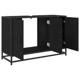 Bathroom Cabinet Black Oak 90 x 33 x 60 cm Engineered Wood 883619