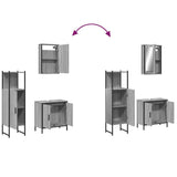 3 Piece Bathroom Furniture Set Grey Sonoma Engineered Wood 3214823