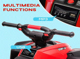 12V Ride-On Quad Bike w/ Music, Horn, for Ages 3-5 Years - Red T3398P553413