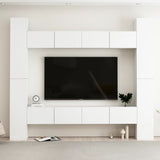 ZNTS 8 Piece TV Cabinet Set White Engineered Wood 3078651