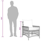 Garden Chair with Cushion Black 73 x 61 x 77 cm Poly Rattan 42006217