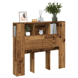 Headboard Cabinet Old Wood 120x19x104.5 cm Engineered Wood 856878