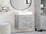 Bathroom Vanity Unit with Tap Concrete Grey 45.5 x 25.5 x 84 cm 889494