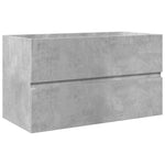 ZNTS 3 Piece Bathroom Furniture Set Concrete Grey Engineered Wood 3324912