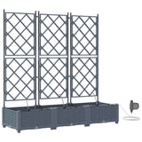 Garden Planter 3 pcs LiGht Grey 120 x 40 x 126 cm PP 42002898