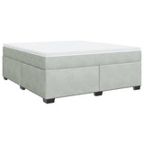 Box Spring Bed with Mattress Light Grey 180x200 cm Velvet 3285299