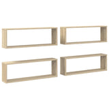 Wall Cube Shelf 4 pcs Sonoma Oak 80x15x26.5 cm Engineered Wood 807116