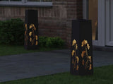 Solar LED Pathway Light 2 pcs Black Cold Rolled Steel 879758