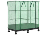 Garden Planter with Greenhouse Cover&Wheels 2 pcs Black PP 3422975