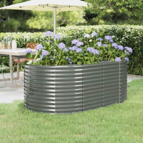 Garden Raised Bed Galvanised Steel 175x100x68 cm Grey 319059