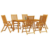 Garden Dining Set Folding 7 pcs Brown Solid Acacia Wood 3375621
