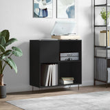Record Cabinet Black Engineered wood, Iron 84.5x38x89 cm 831773