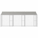Dog Cage with Roof Silver 600 x 200 x 256 cm Steel and PE 3368299