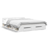 Bed Frame with Drawers without Mattress White 150x200 cm King Size 3280741