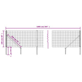 Wire Mesh Fence with Spike Anchors Anthracite 1x10 m 154273