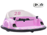 360&deg Rotation Kids Bumper Car, 12V Waltz Car with Remote Control, Dual Joystick, Music, Lights, T3398P348436