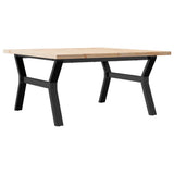 Coffee Table Y-Frame 90x90x45.5 cm Solid Wood Pine and Steel 3282775